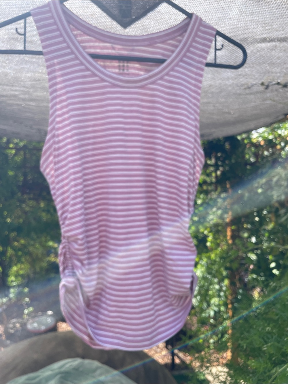Title Nine Pink & White Striped Sleeveless Tank, Size XS